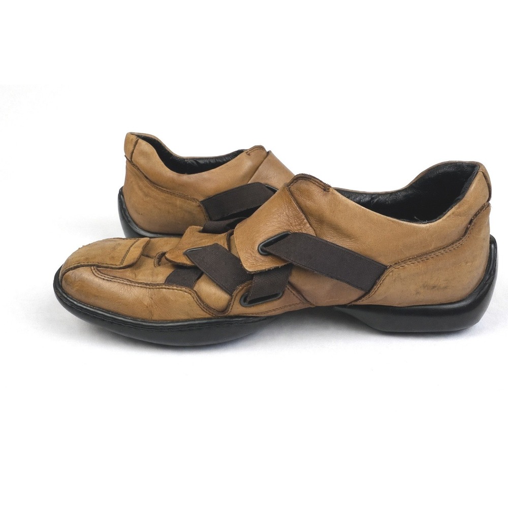 90s Cyber Grunge Leather Wrap Shoes Vintage Kenneth Cole Chunky Low Heel Size 9